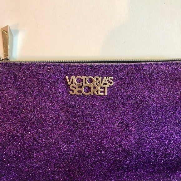 Victoria’s Secret Purple Sparkle Pouch Makeup Bag - Picture 2 of 5